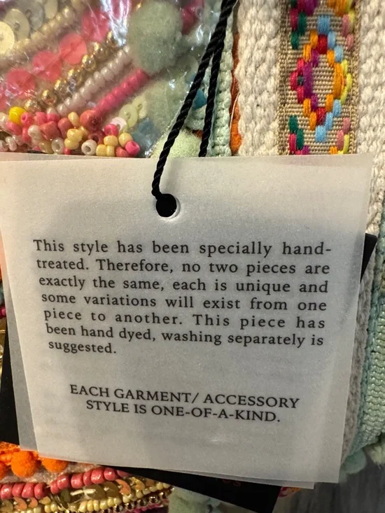 NWT America & Beyond Multicolor Embroidered Tote with Zip Pouch Set - Picture 6 of 13